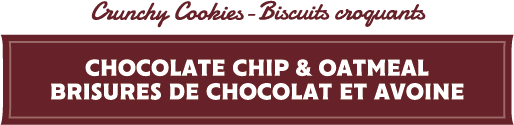 Biscuits croquants - Brisures de chocolat et avoine