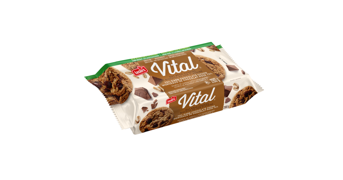 Dark Chocolate Chunk 70% Cocoa Oat Bran Cookies - Leclerc